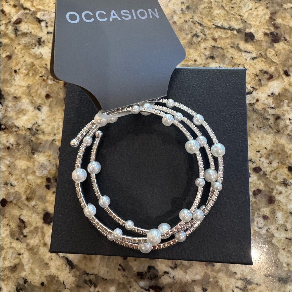 Occasion Silver and Pearl Bracelet